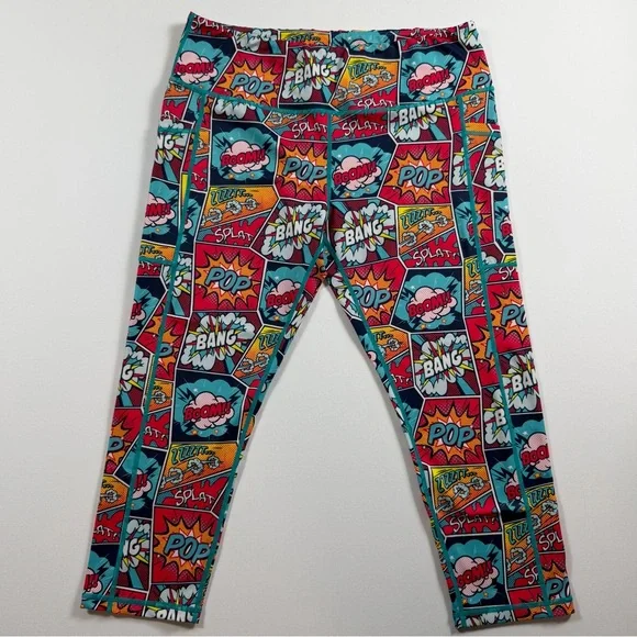 Constantly Varied Gear CVG Knockout Comic Print Capri Leggings Squat Proof XL - Picture 1 of 6